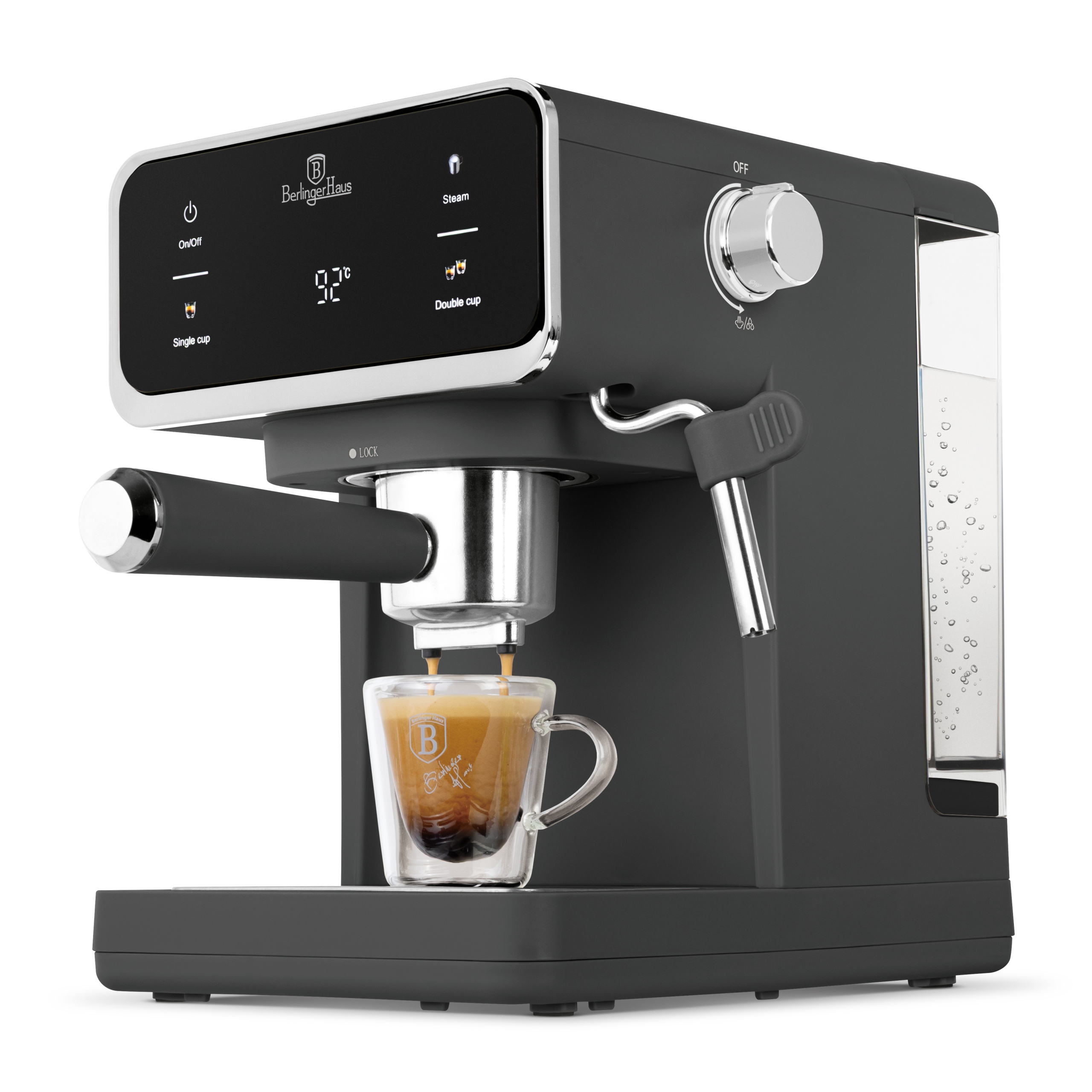 Digitálny espresso kávovar 3 v 1, Berlinger Haus BH-9852 Antracite