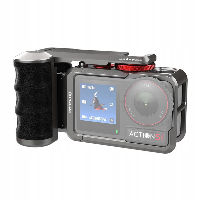 Kovové ochranné pouzdro s držákem Puluz pro Dji Osmo Action 5 Pro Acti