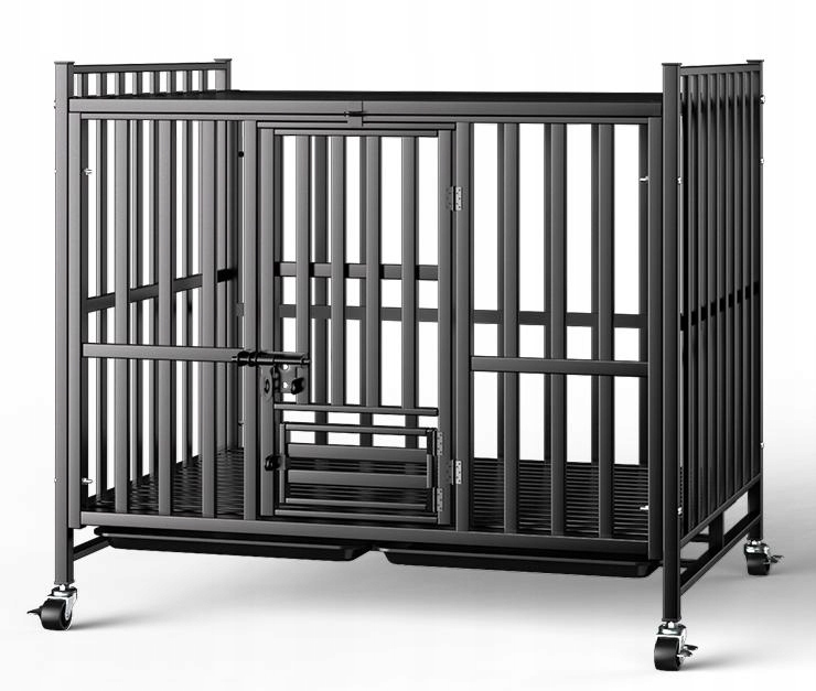 Levně Pevná Klec pro psa kočku Kotec Přepravka Na Kolečkách 61x45x55 cm