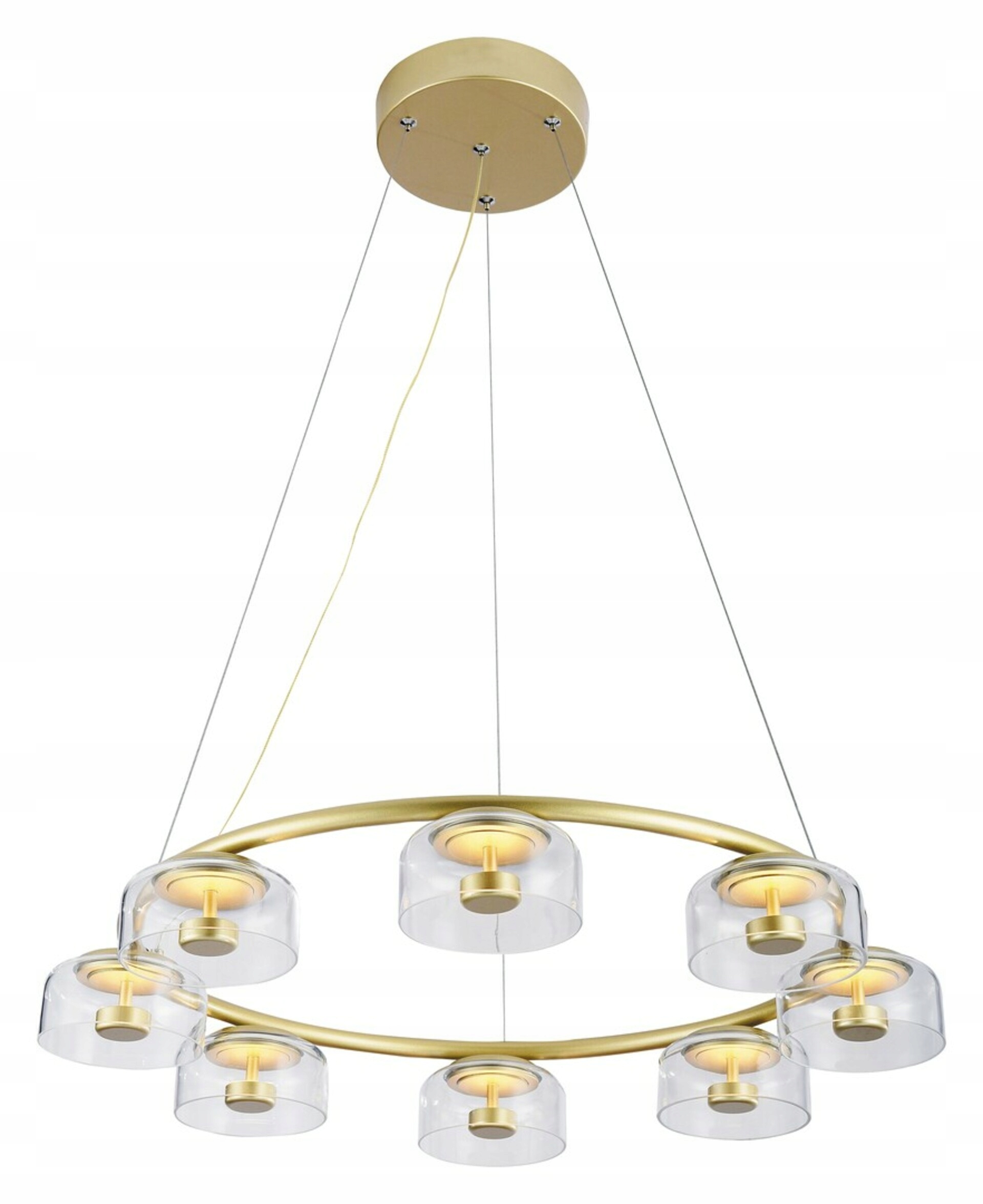 Rabalux Lorell zlaté závesné Led svietidlo 40W, sklo, 3200lm, 3000K