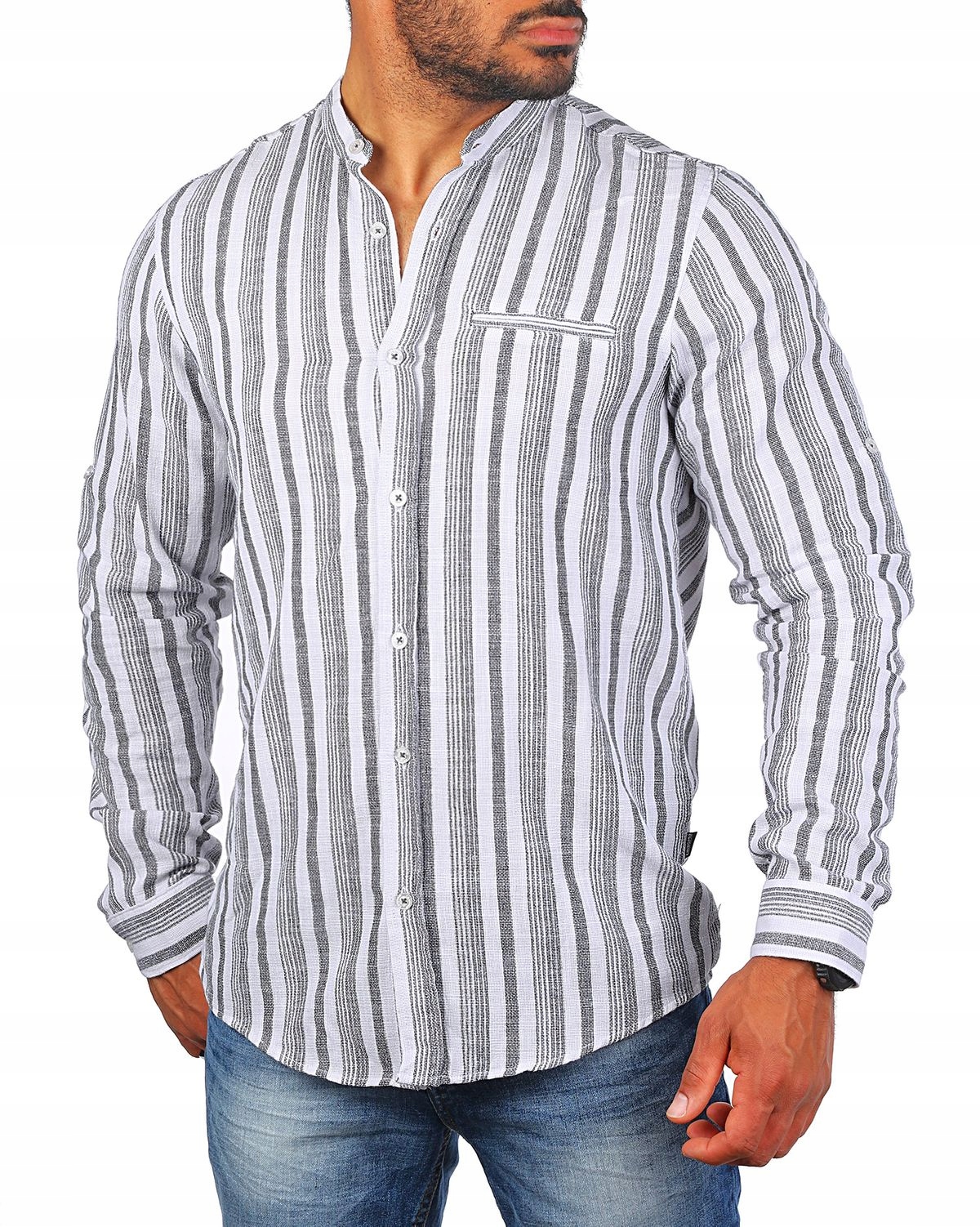 Prodyšná Letní Plážová Košile S Pruhy S