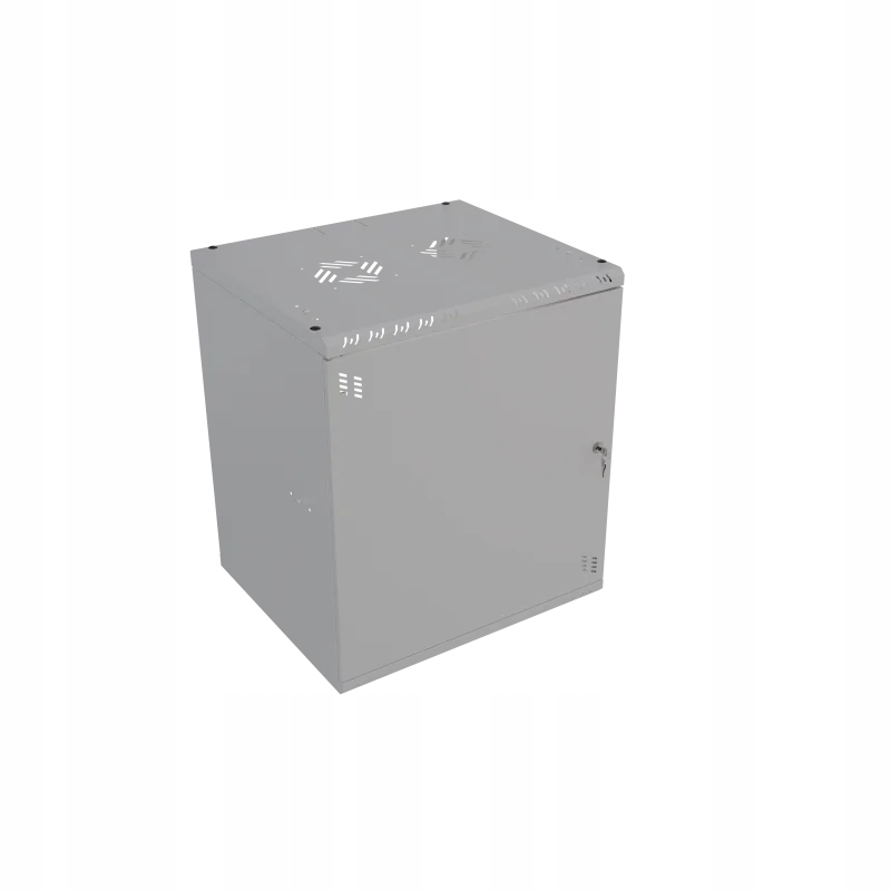 Nástěnná kovová racková Skříň 19" 12U 450, šedá