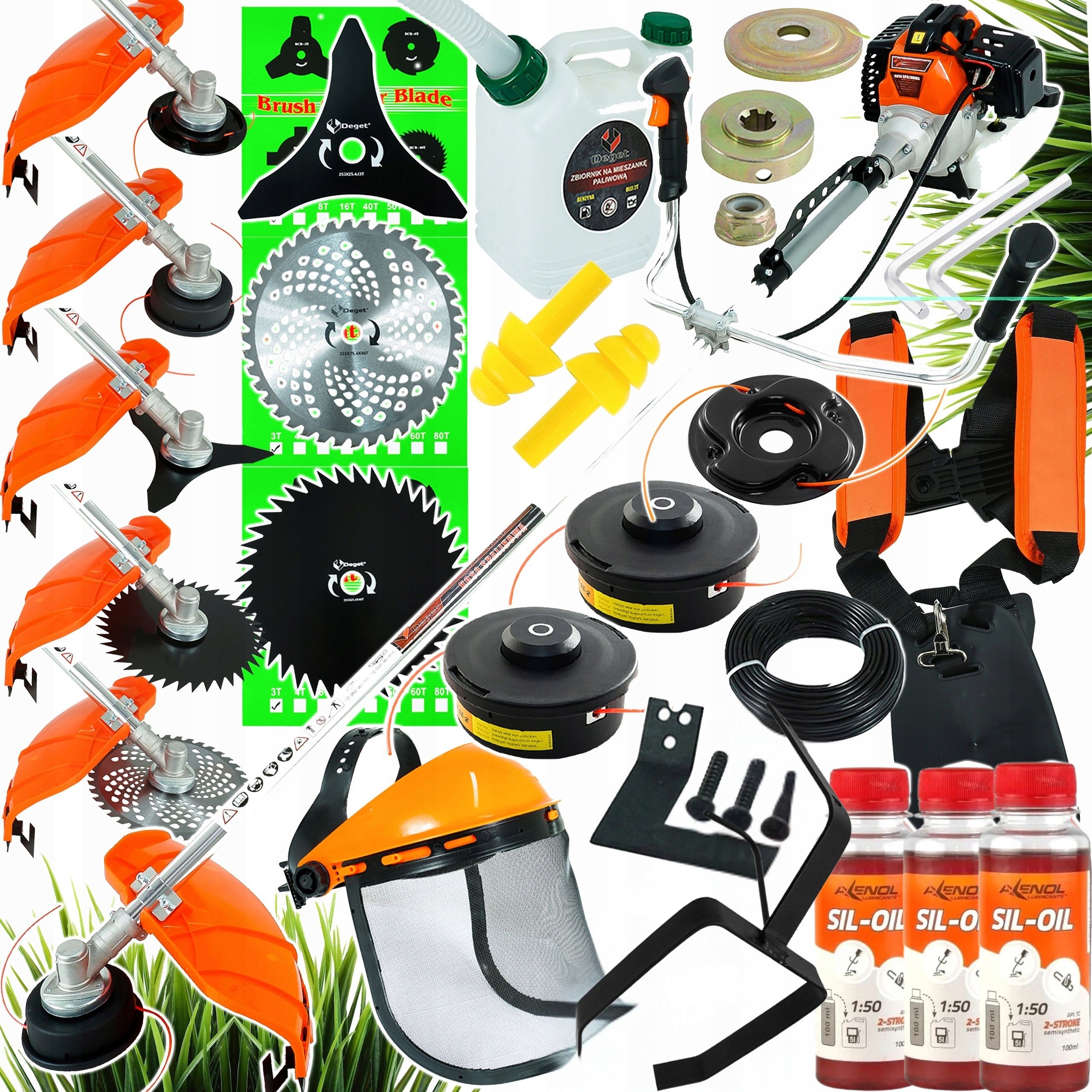 Kosa Spalinowa Wykaszarka Podkaszarka 5,2KM Deget Oleje Zestaw Wieszak