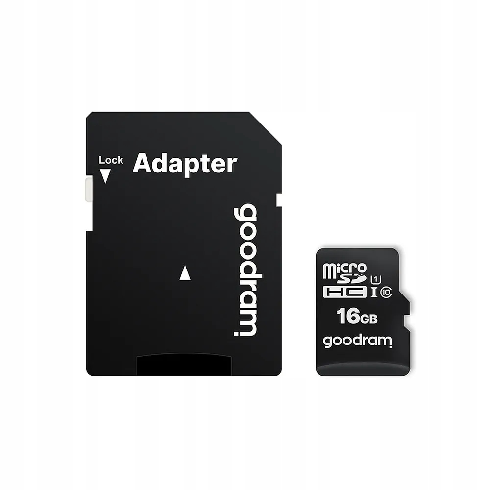 Goodram karta pamięci microSD 16GB 100MB/s class 10 Uhs I z adapterem Sd