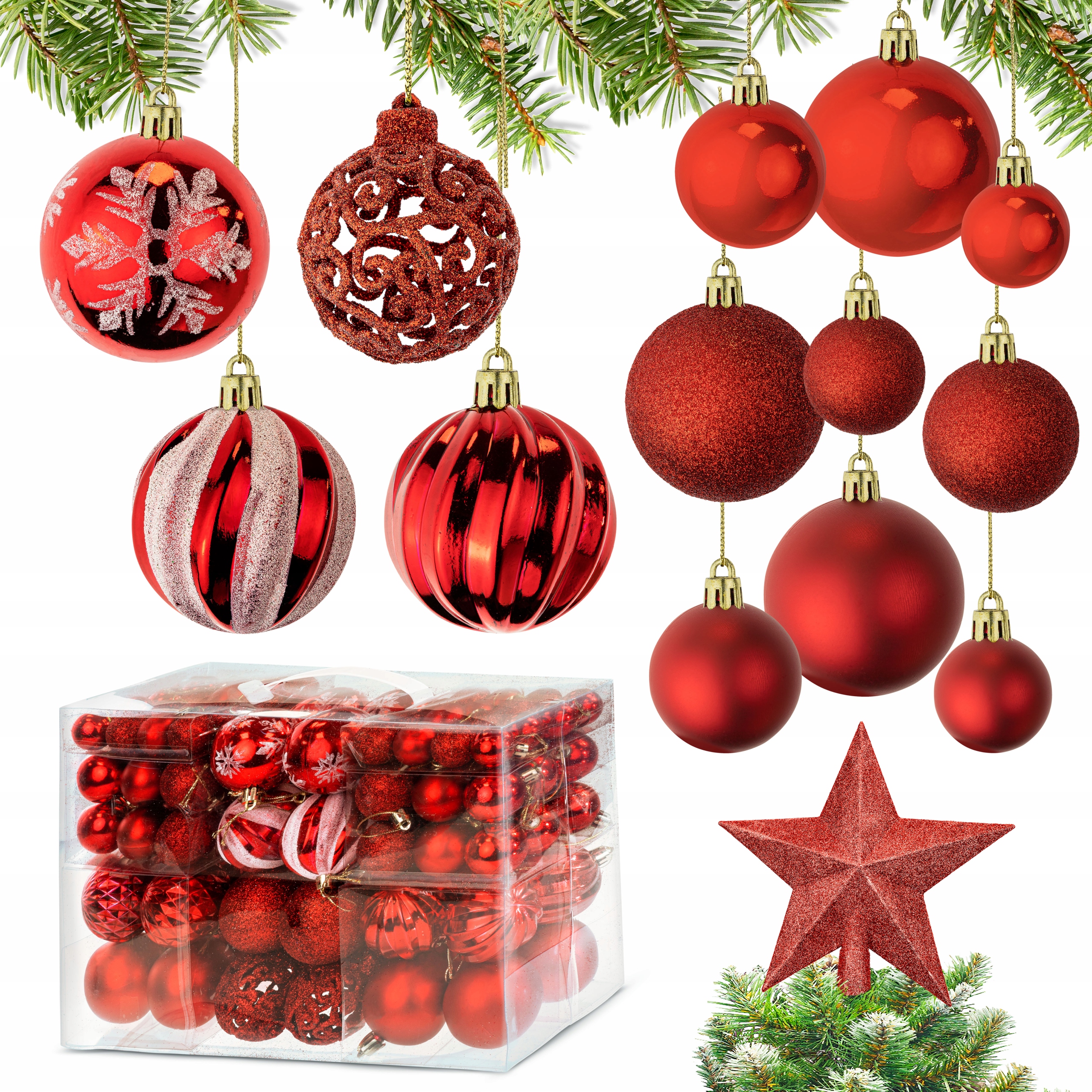 

Bombki Świąteczne na Choinkę Zestaw z Gwiazdą