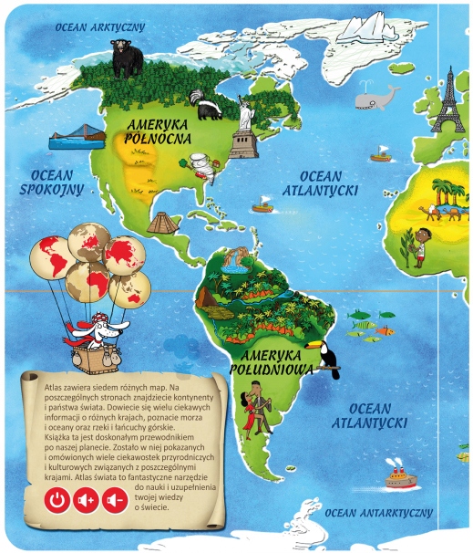 ALBIK KSIĄŻKA INTERAKTYWNA ATLAS ŚWIATA Autor Tereza Kocová