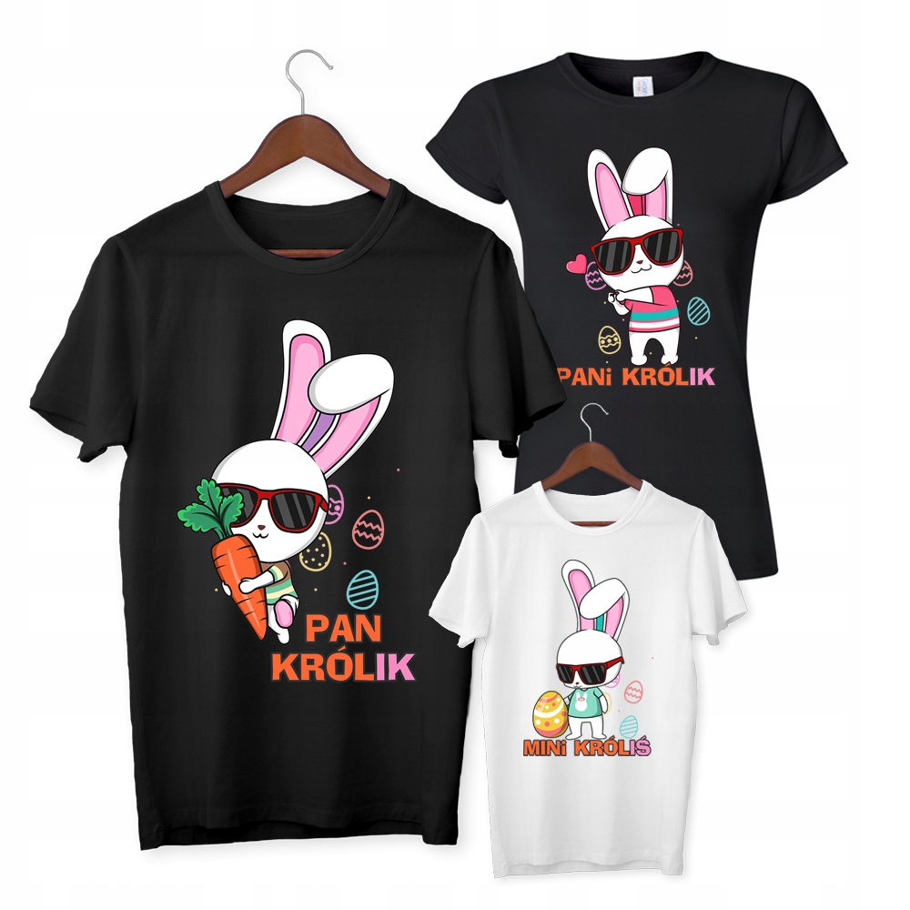 

3 Koszulki Wielkanoc Zestaw Królika Premium