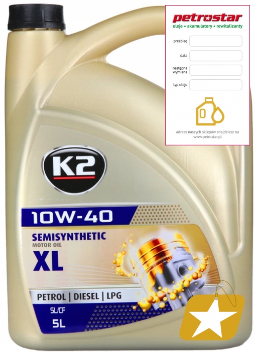 K2 TEXAR BENZYNA DIESEL LPG 10W40 5L