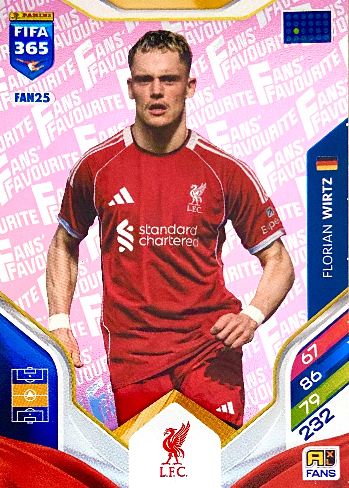 Panini Fifa 365 2026 Fans Favourite pink FAN25 Florian Wirtz Liverpool