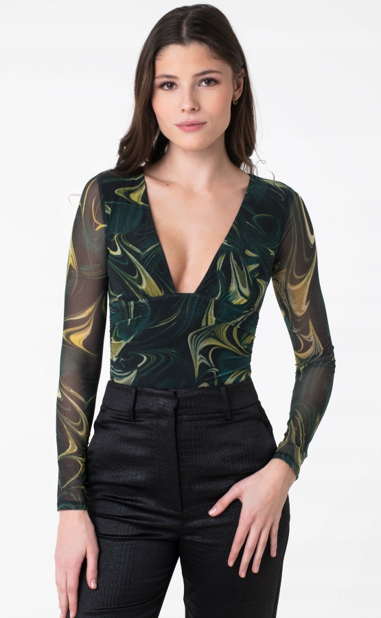 Guess S Dlouhým Rukávem A Hlubokým Výstřihem XL Gga