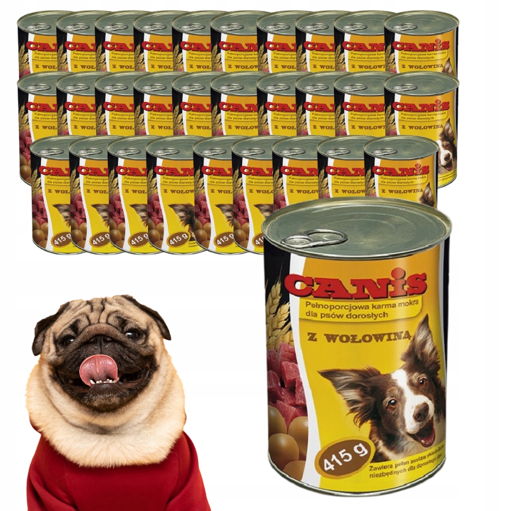 Levně Krmivo Mokré Pro Psa S Hovězím Masem Kompletní Plechovka 415g 30ks