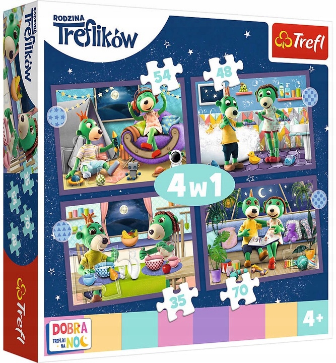 

Trefl Puzzle 4W1 Dobranoc Rodzina Treflików 34399