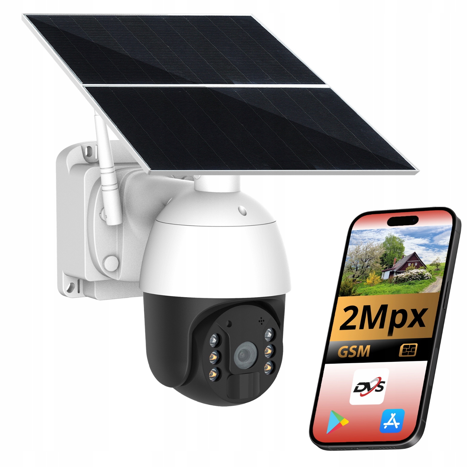 Solárna Gsm kamera na Sim kartu Ip 4G Odolná Batéria, veľký solárny panel