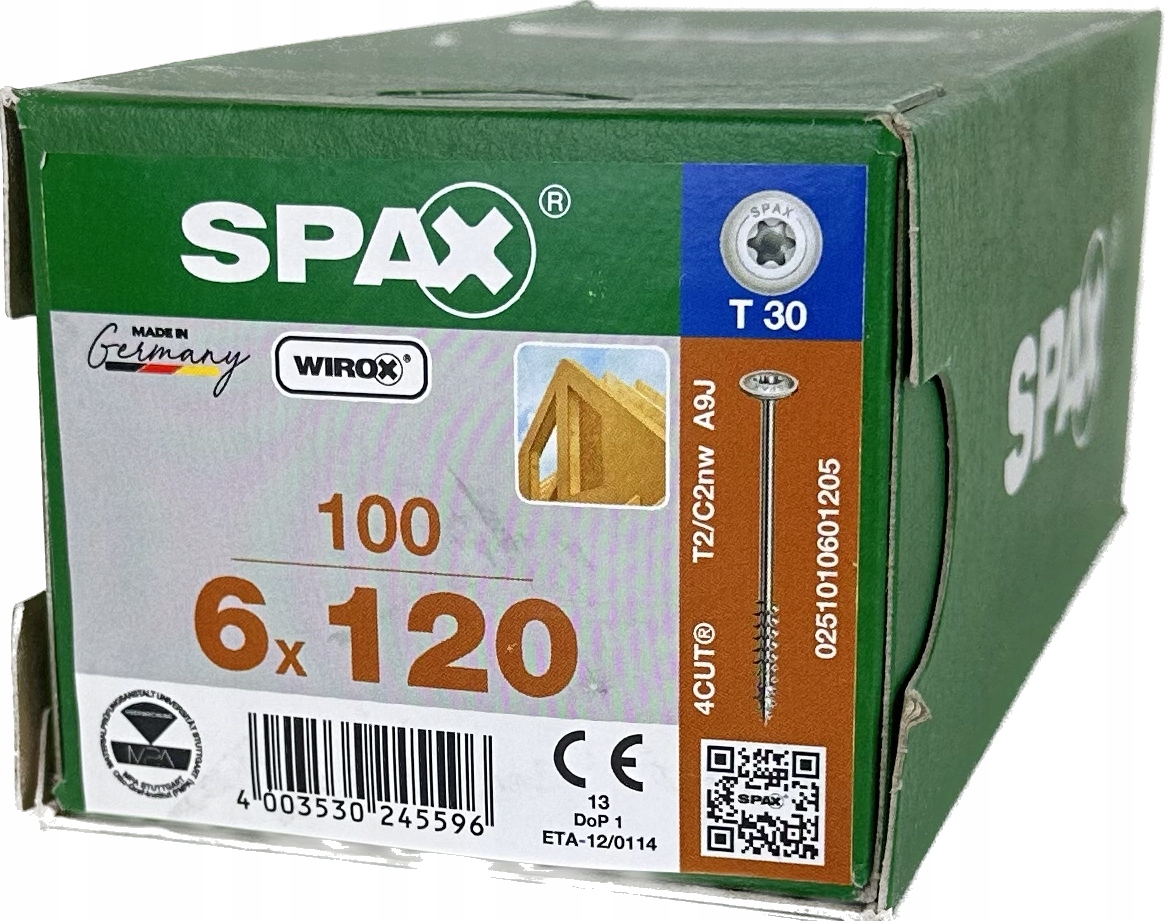 Vruty do dřevěných konstrukcí 6x120 Spax A`100