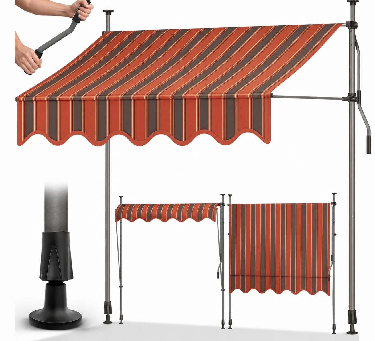 Balkónová markíza na terasu 300 x 120 cm bez Uv 50+ vŕtania