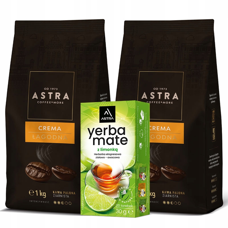 Astra Łagodna Crema Zestaw 2 x 1kg kawa ziarnista