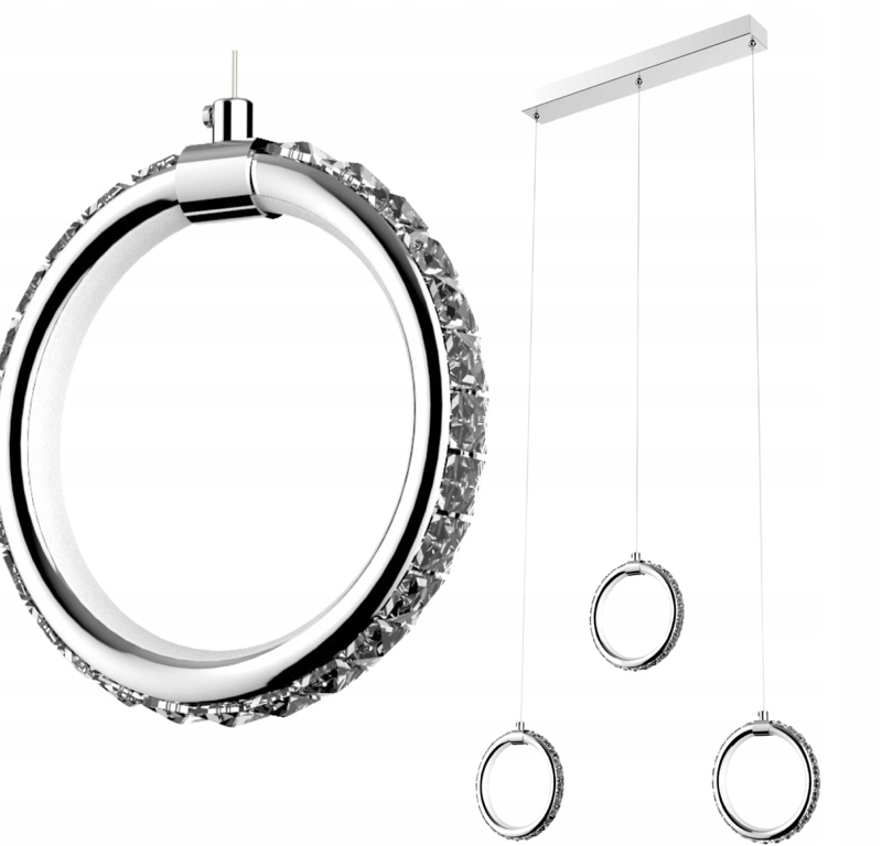 Závesná Lampa Stropné Svietidlo Luster Crystal 3 Kryštál