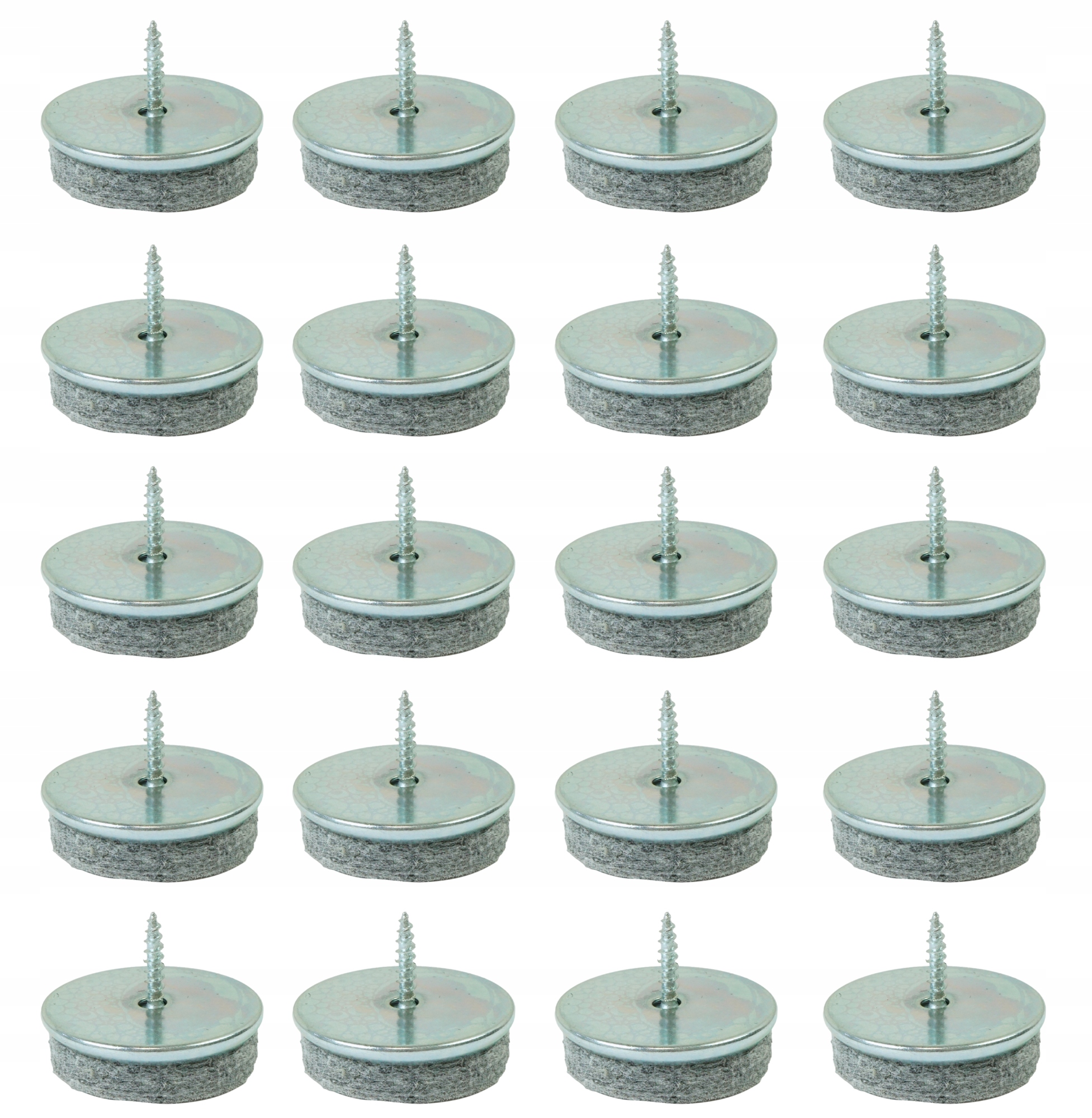 Kovový kluzák fi 35 mm s plstí a šroubem, pro nábytek, zabezpečení