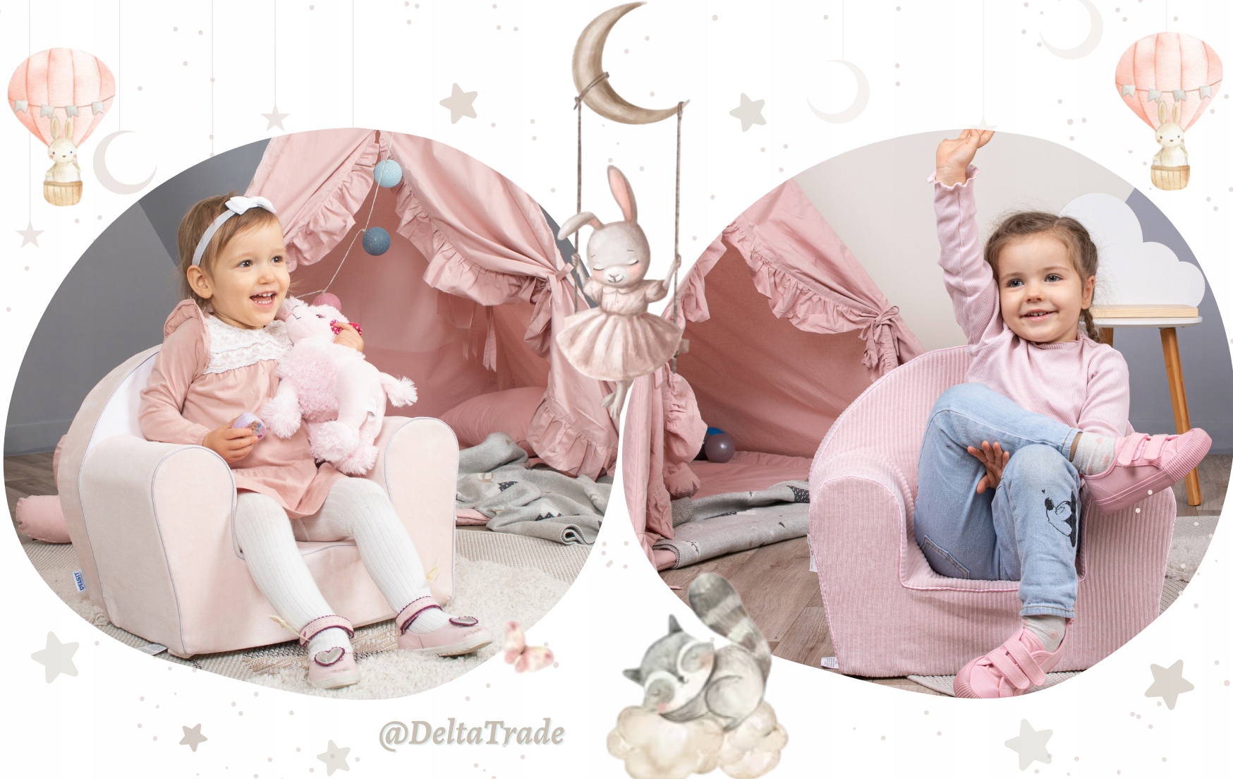 DELSIT- MIĘCIUTKI FOTEL DLA DZIECI RÓŻNE WZORY Płeć dziewczynki