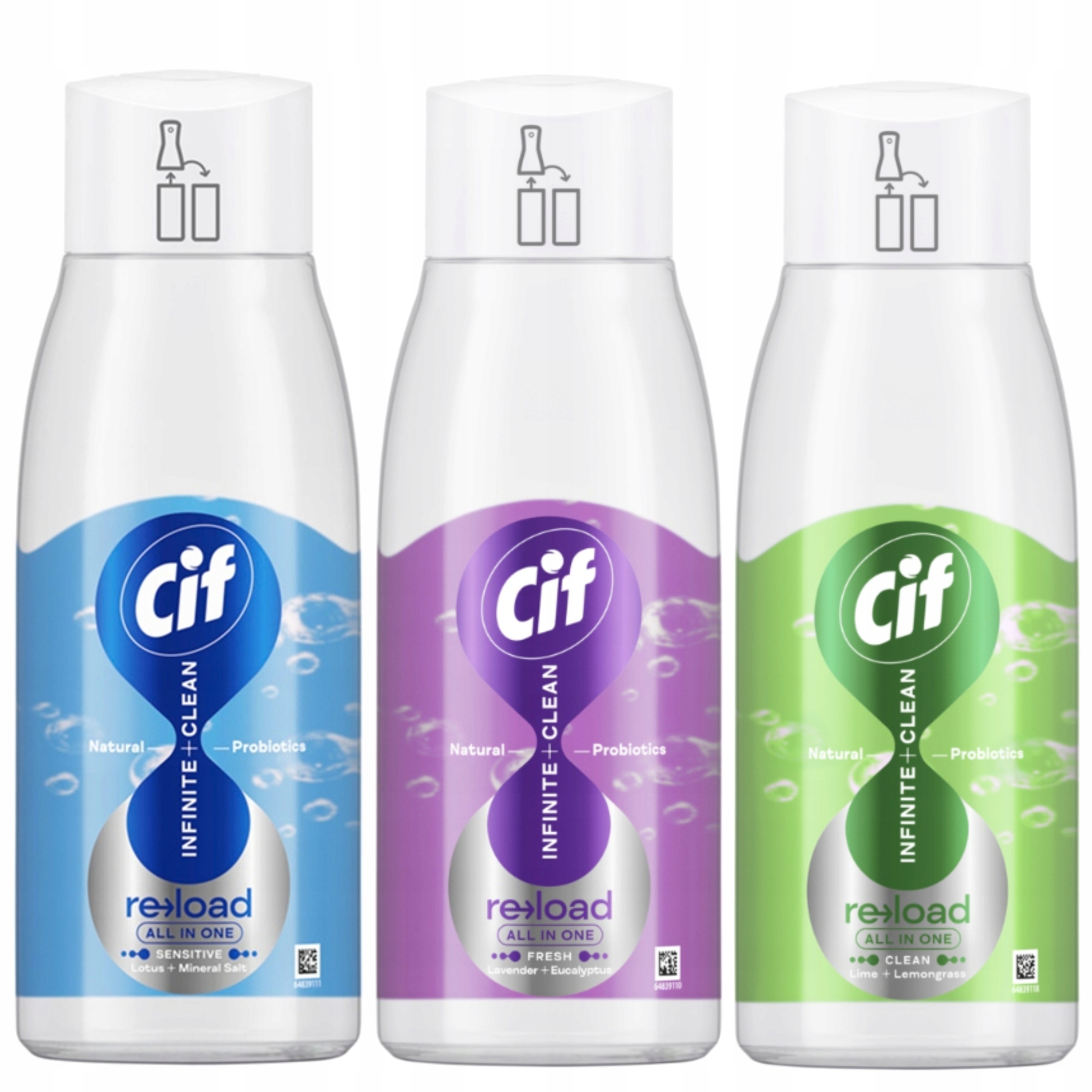 Levně Sada náplní Cif Infinite Clean 590 ml MIX x3