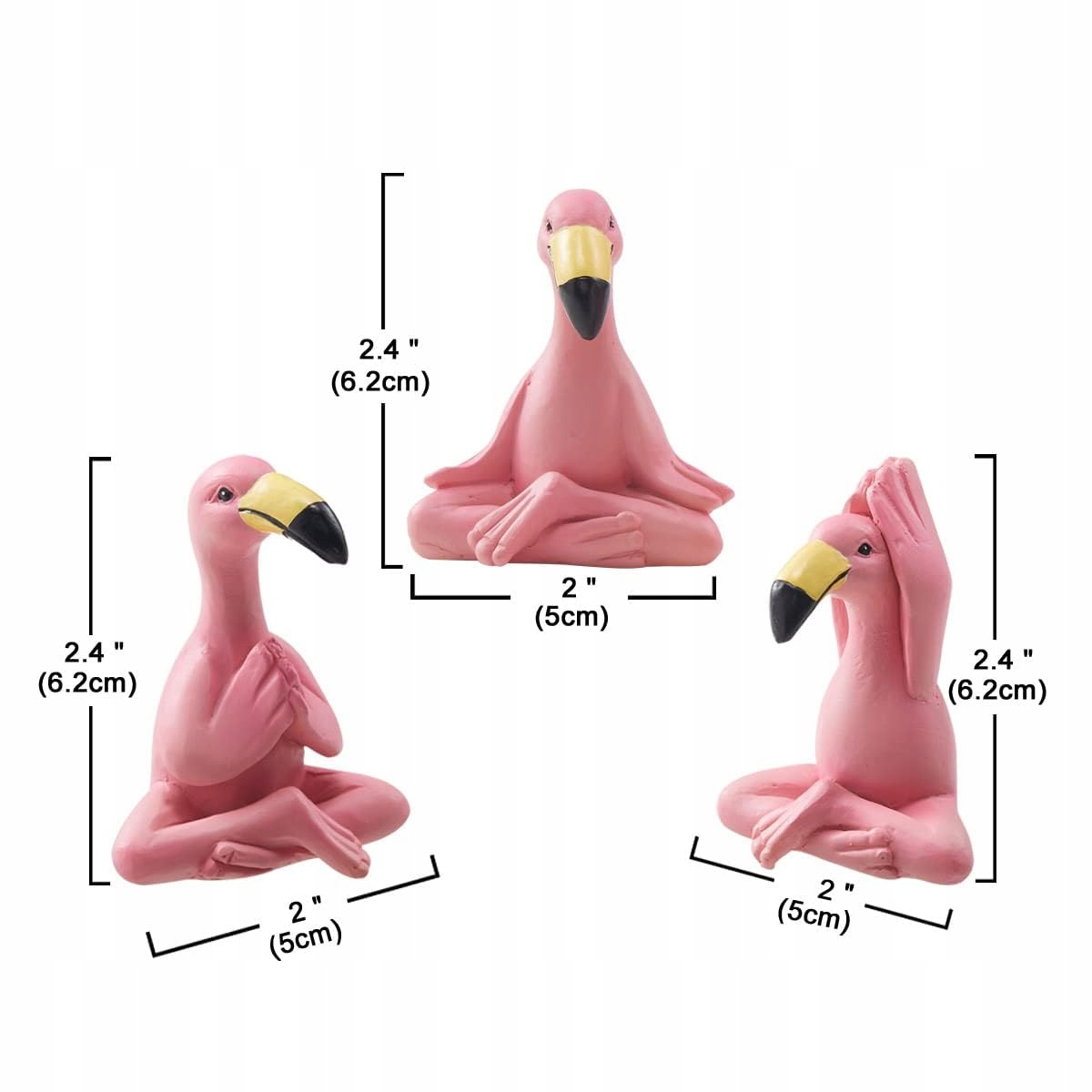Figurky Flamingo do zahrady Venkovní dekorace Sada 3 kusů Yeomoo