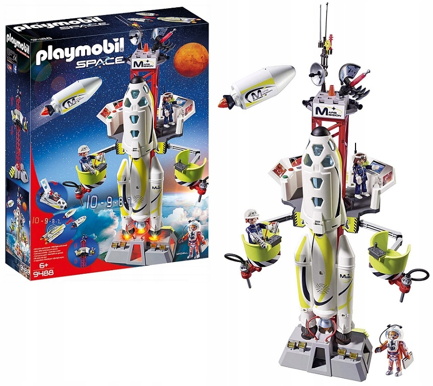 特撮 Playmobil space set 9488 PLAYMOBIL Space 9488 Mars Rocket with Launch Pad, Ages 6 and