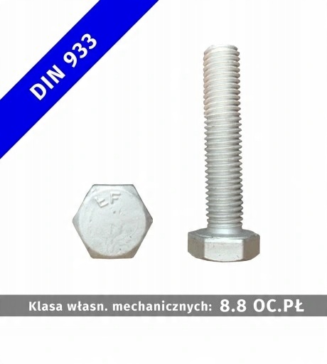 

Śruba M 8x30-8.8 fl Zn Din 933 10 szt