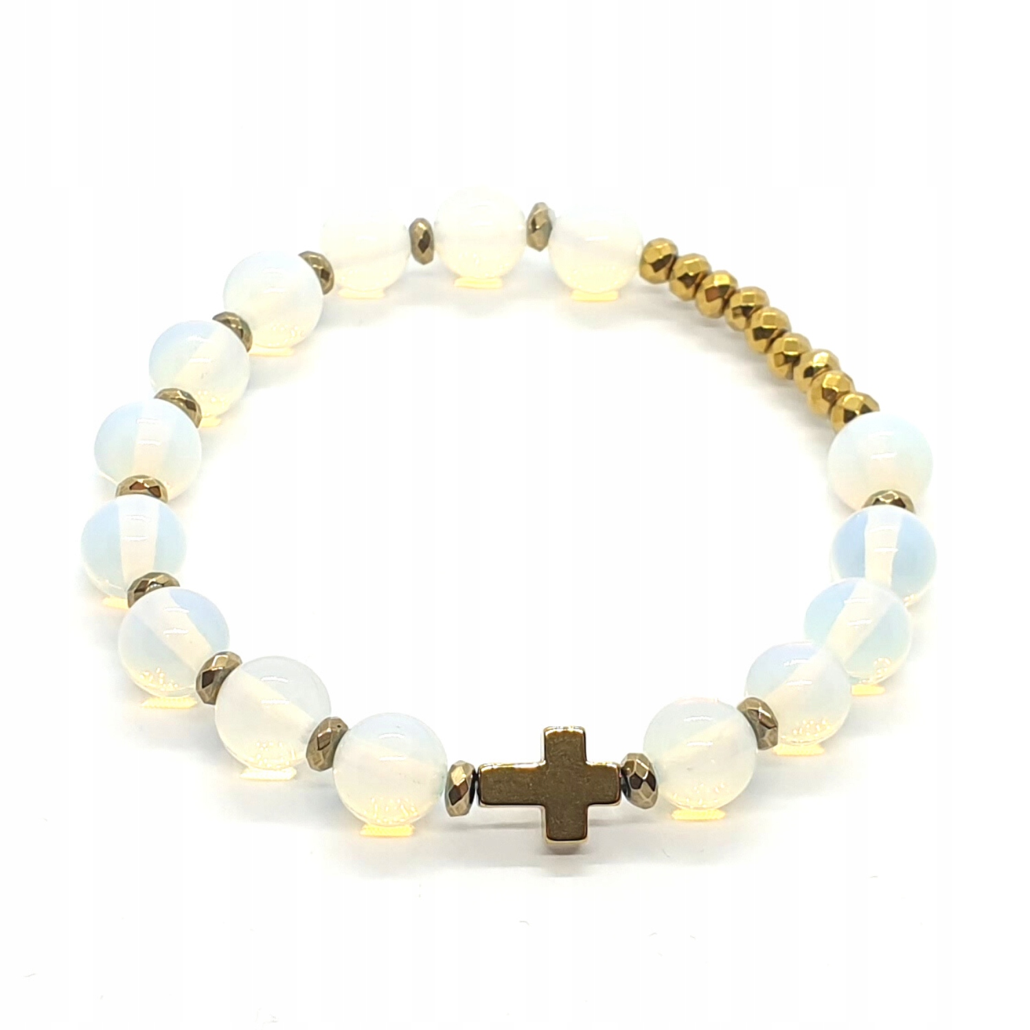 BRANSOLETKA RÓŻANIEC NA RĘKĘ 10-tka Opal Błękitny Marka The Rocks & Stones