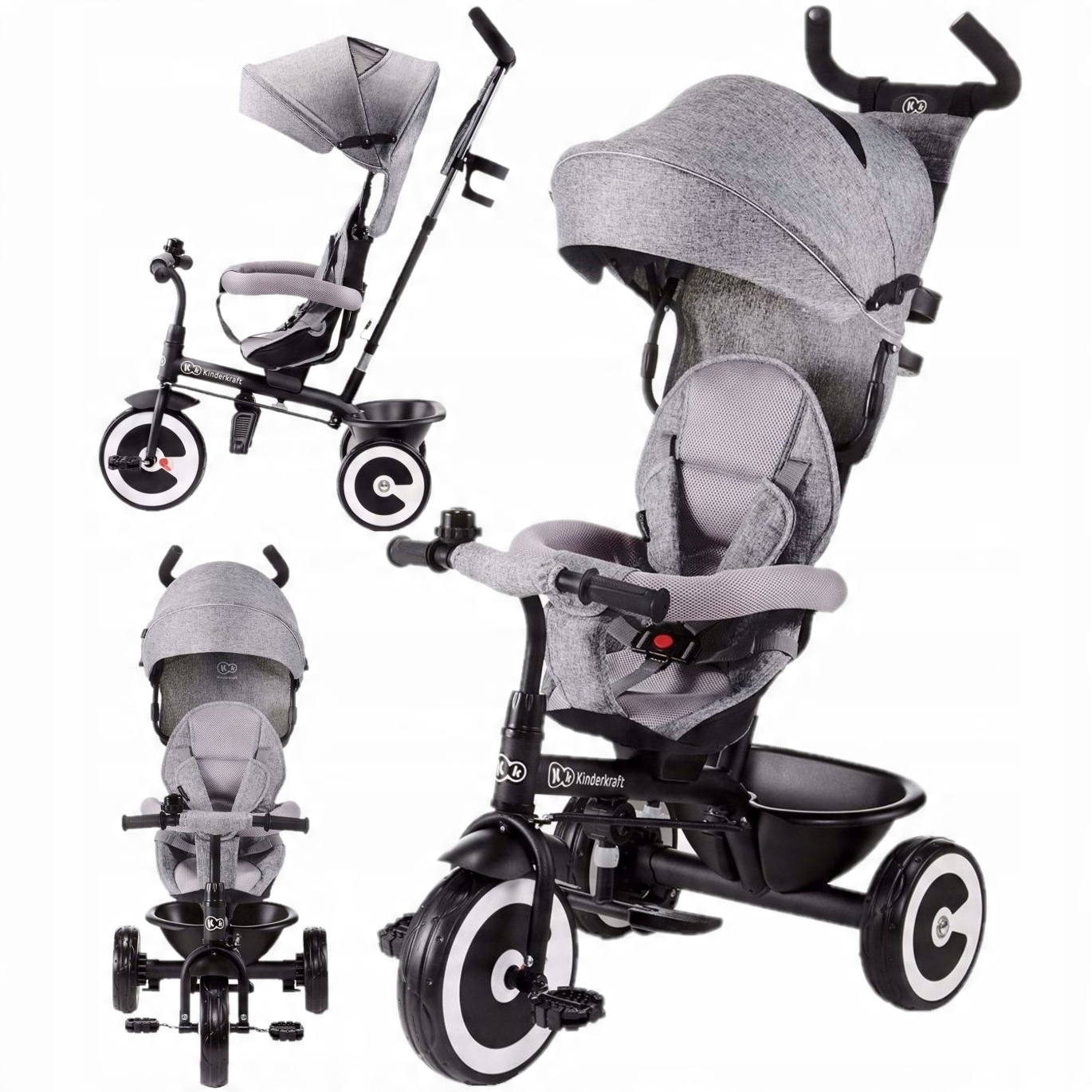 

Kinderkraft Rowerek Trójkołowy Aston Gray Obracany