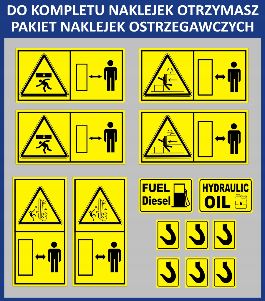 NAKLEJKI JCB 8018 CTS + piktogramy - RAMIE PŁASKIE Marka maszyny JCB Inna
