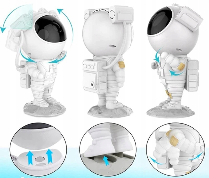 PROJEKTOR GWIAZD ASTRONAUTA Lampka Nocna Rzutnik Dla Dzieci Led LASER PILOT Kolekcja Lampka Galaxy