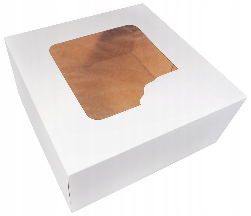 

Pudełko na tort ciasto białe z oknem 18x18x9 cm