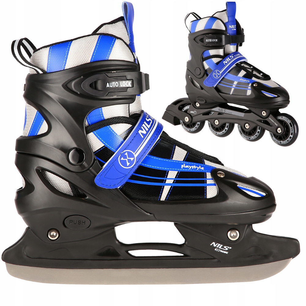 2v1 Brusle 2v1 Kolečkové brusle Hokejové Brusle nastavitelné pro dítě Nils 31-34