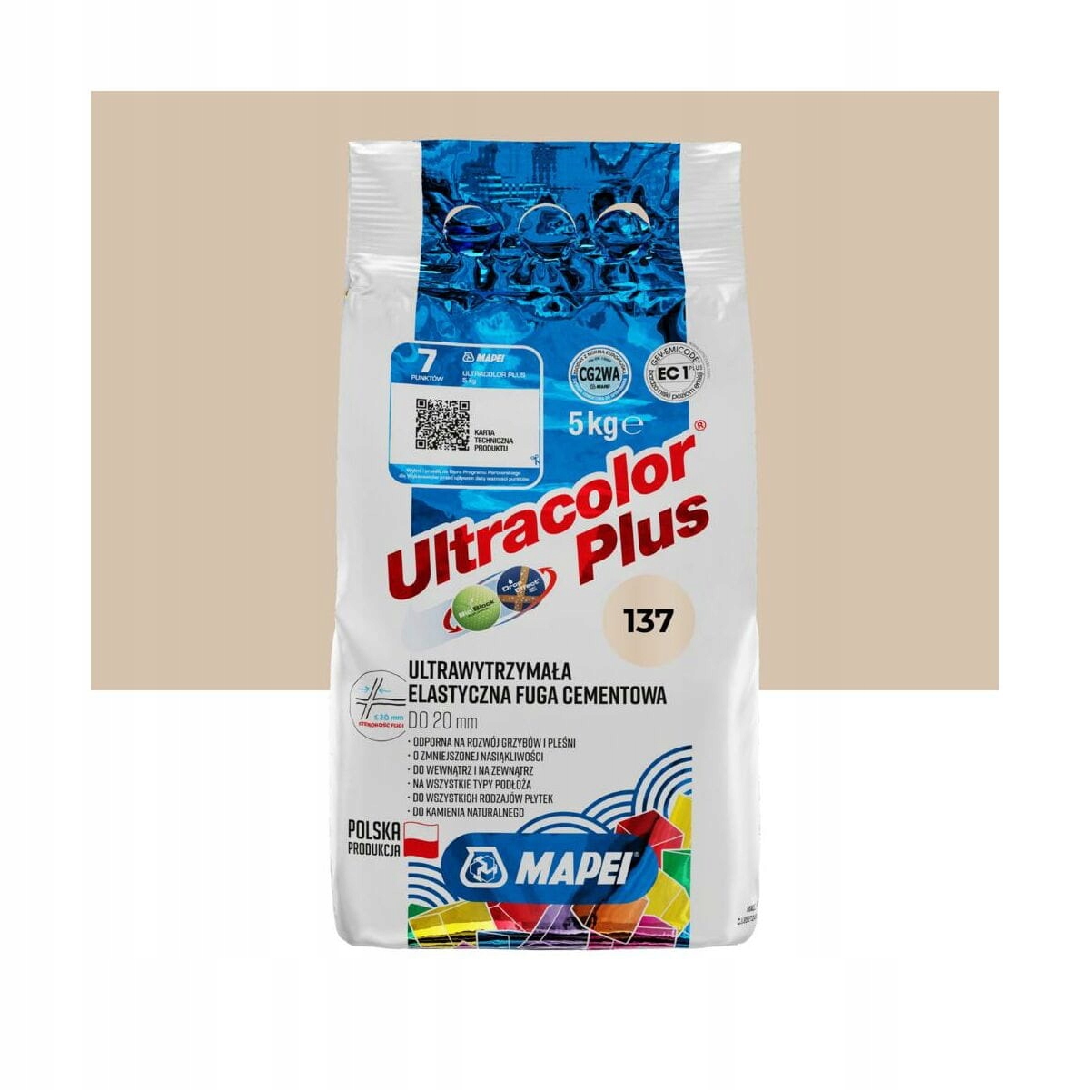 Elastyczna fuga Mapei Ultra Plus 137 karaibski 5kg