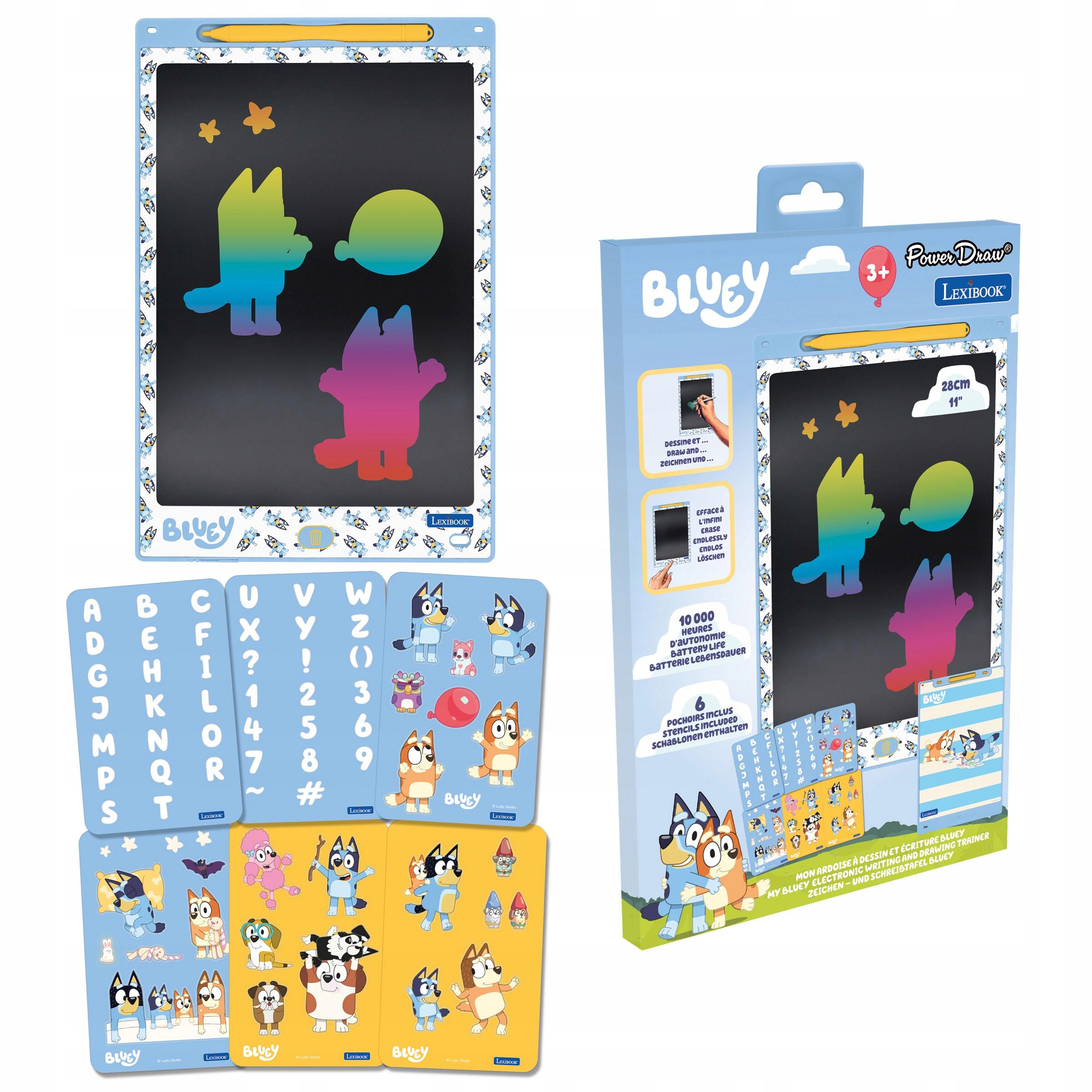Bluey Blue 11’’ wielokolorowy tablet edukacyjny E-ink z szablonami
