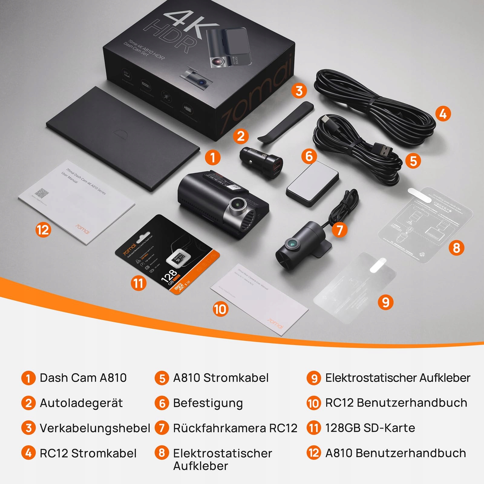 70MAI Kamera Samochodowa 4K HDR Dualna 128GB Sony STARVIS GPS WiFi ADAS — miniatura 9