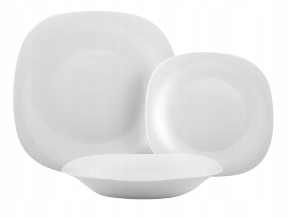Serwis obiadowy 12 osób biały kwadrat Bormioli Rocco PARMA komplet zestaw Liczba elementów w zestawie 36
