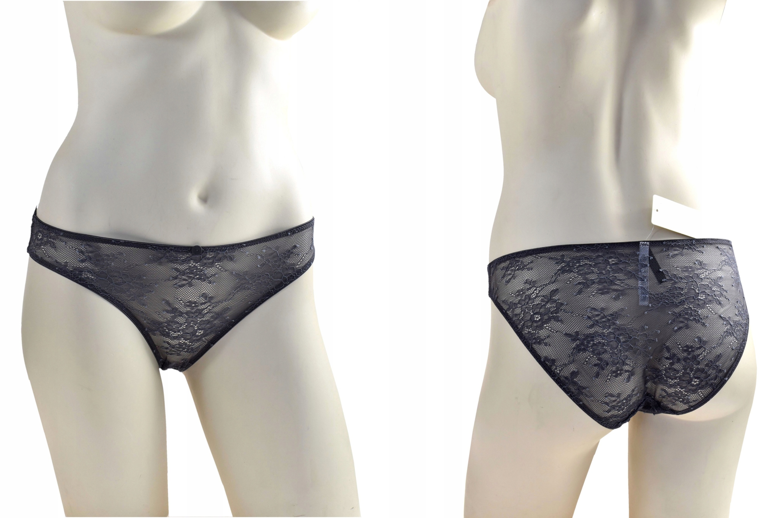 Atlantic Essence sexy majtki figi koronka grafit M