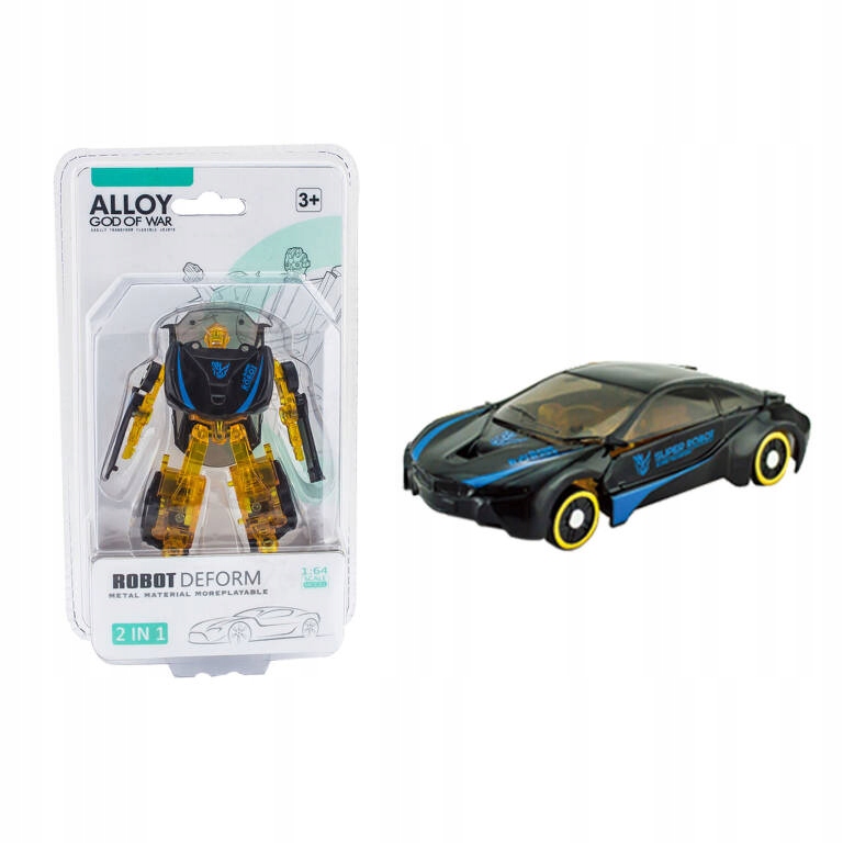 

Auto Samochód Robot Transformujący Metalowy 1:64
