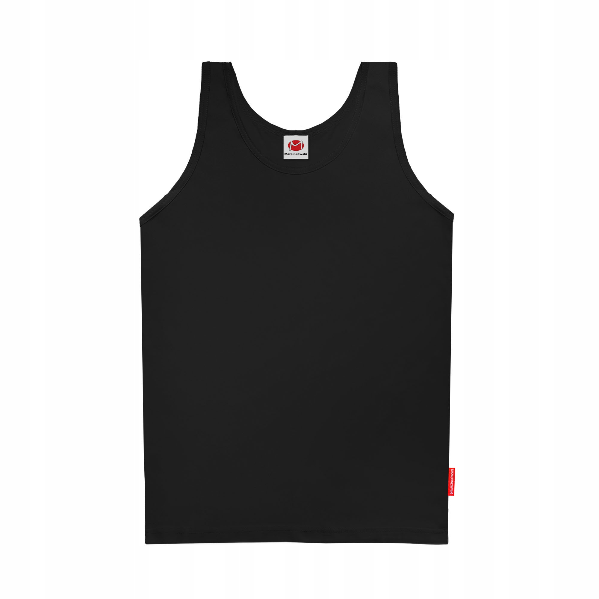 PODKOSZULKA MĘSKA BEZ RĘKAWÓW 100% BAWEŁNY CZARNY PODKOSZULEK MĘSKI S