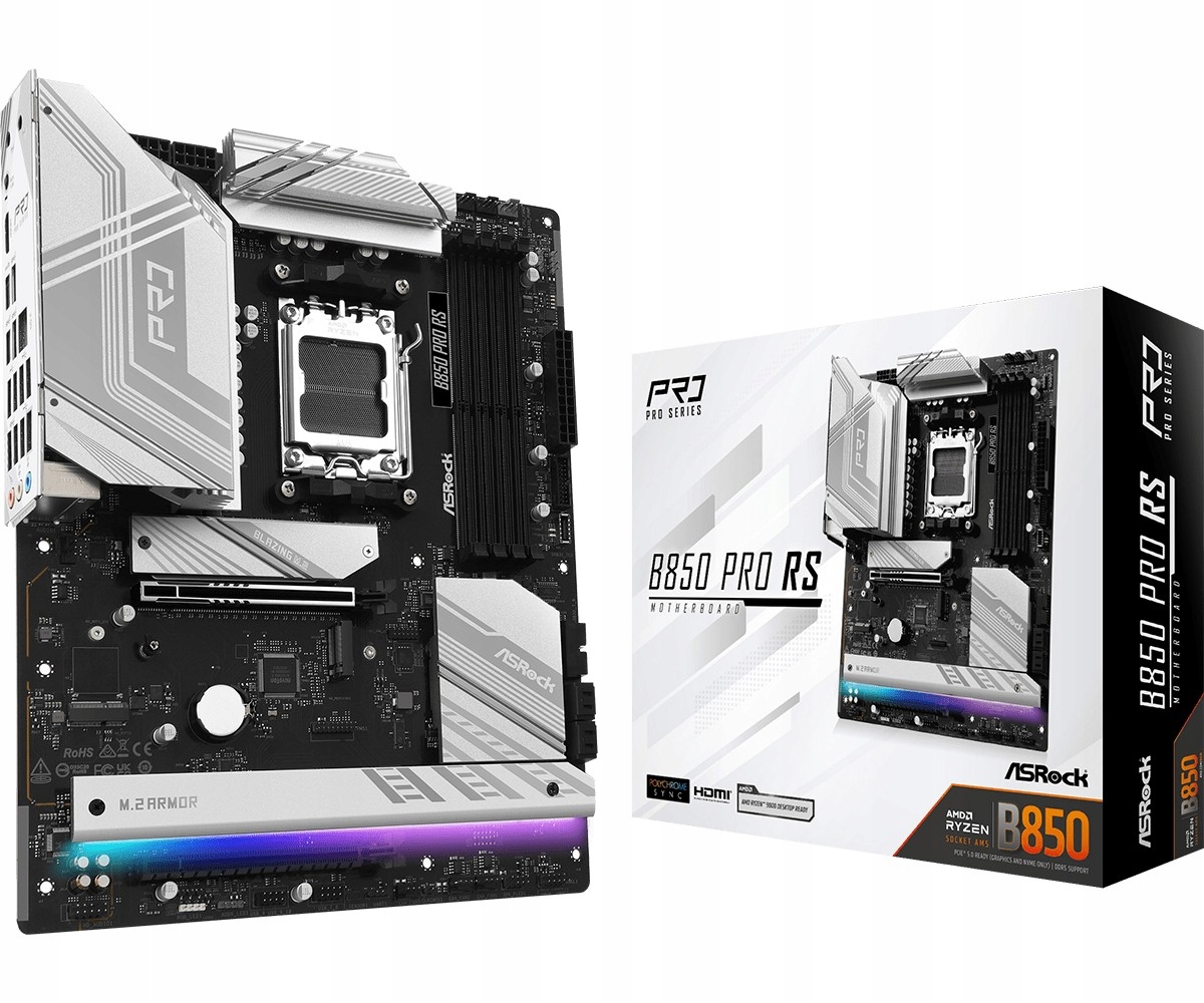 Základná doska ASRock B850 Pro Rs Socket AM5 DDR5 PCIe 5.0 M.2 Atx 2.5G Lan