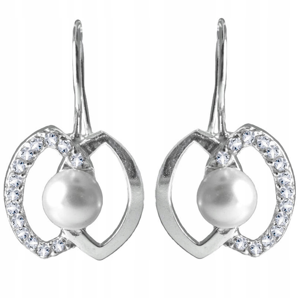 Vkusné Stříbrné Náušnice S Perličkami 925 Šroubků