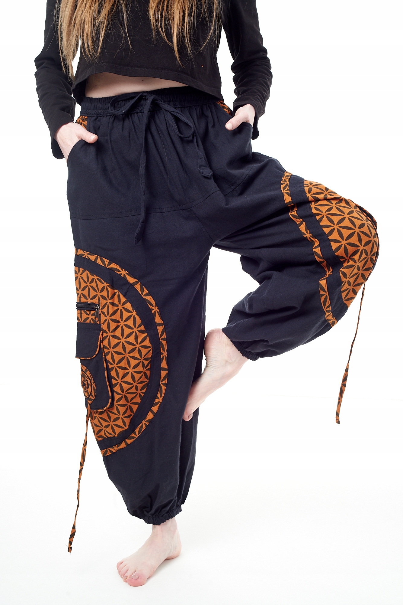 Volné baggy kalhoty kapsáče – bavlněné aladinky z Nepálu