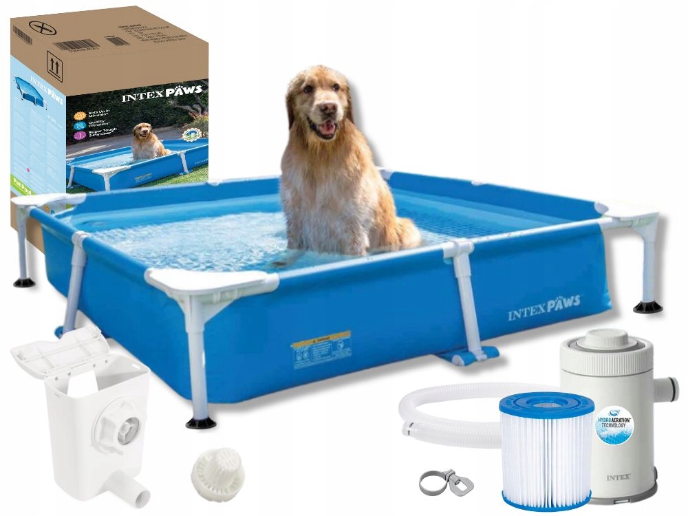 Stelażowy Basen dla Zwierząt Basenik Kwadratowy 152x152x30.5 Intex 48402