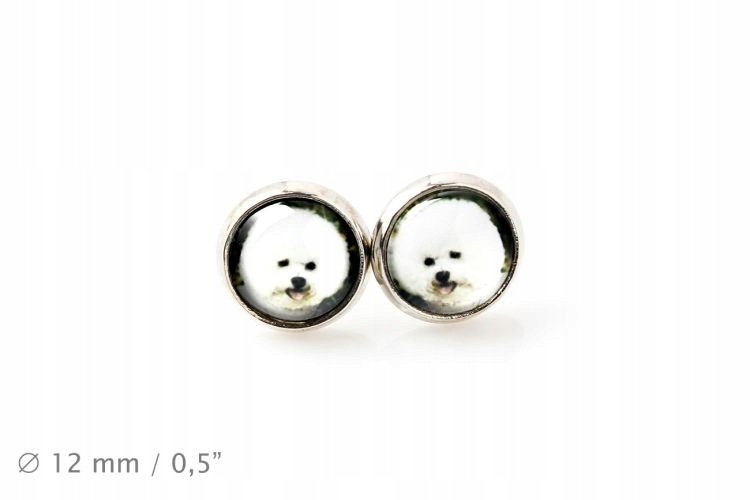 

Bichon Frise Kolczyki z Twoim zdjęciem Handmade