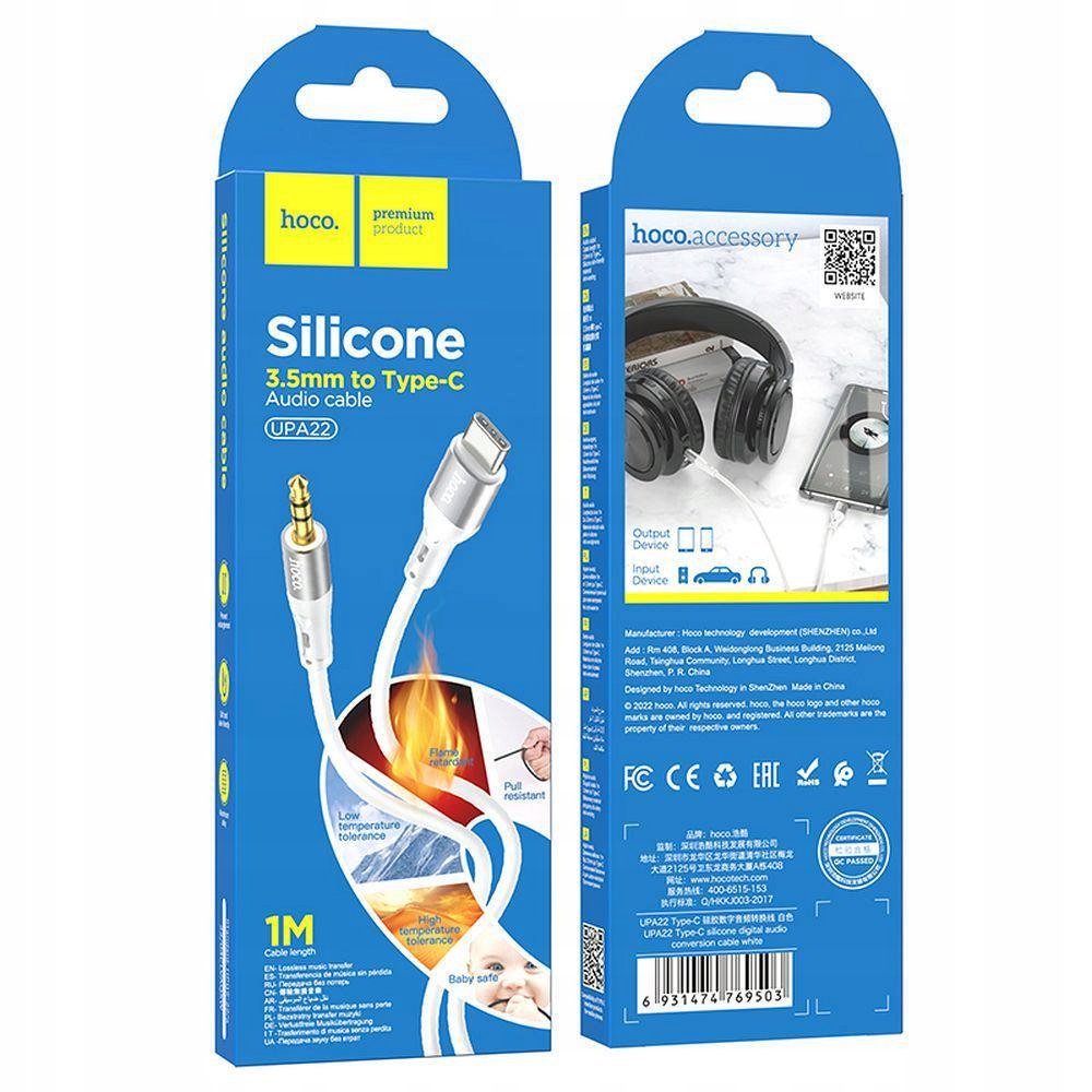 Hoco Kabel Aux Jack 3,5 Mm Do Lightning Upa22 1 M Biały
