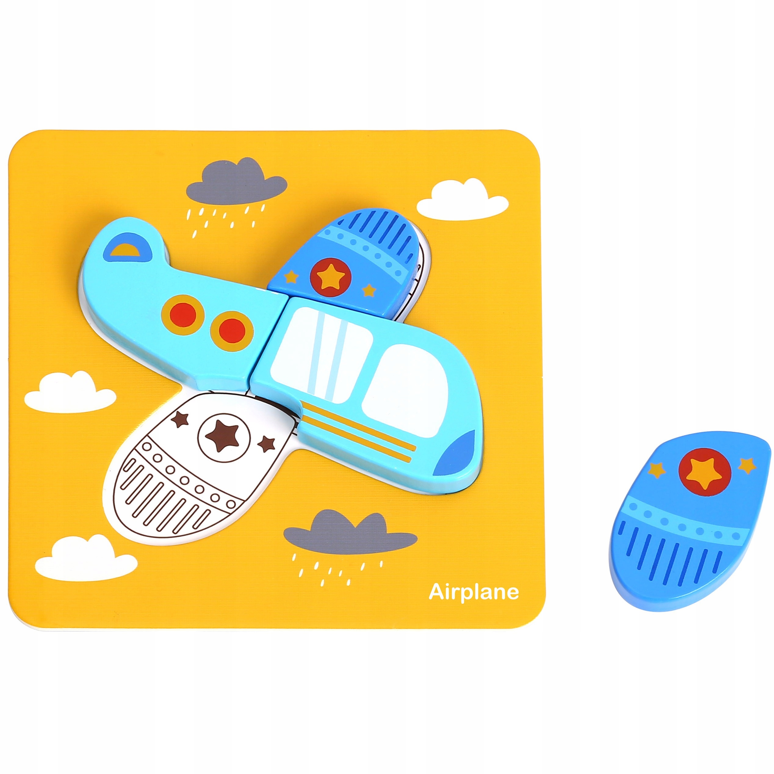 UKŁADANKA DREWNIANA PUZZLE KLOCKI POJAZDY MONTESSORI ZESTAW WOOPIE GREEN Materiał drewno