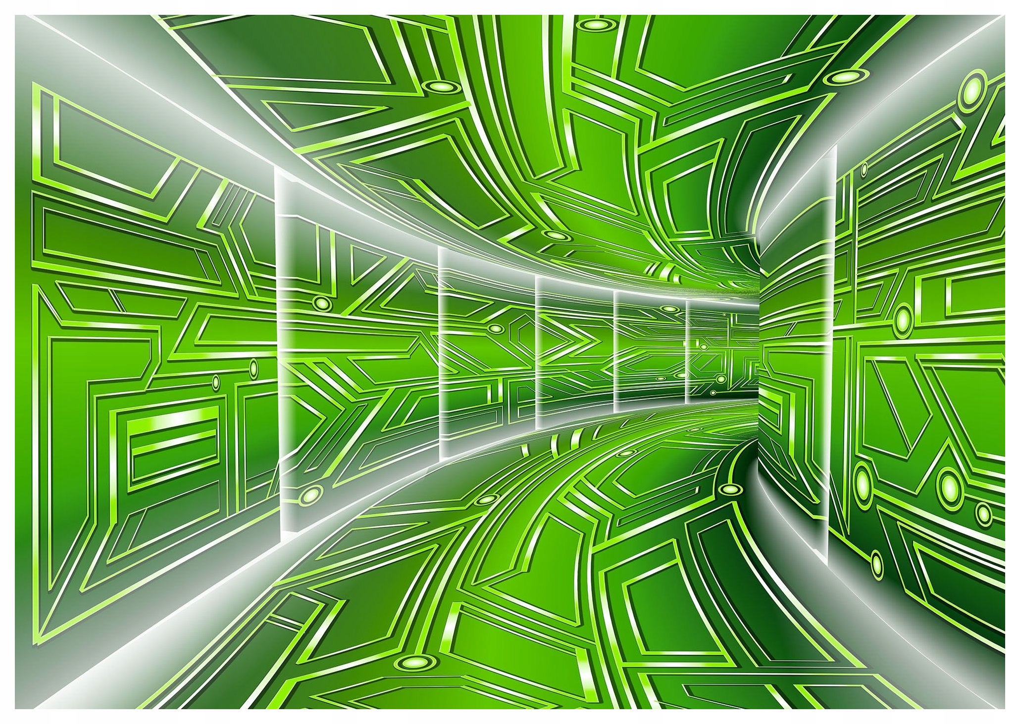 Fototapeta Zelený tunel geometrie abstrakce vinylová 368x254 lepidlo