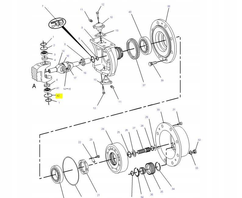 CAT 428B ZAŚLEPKA ŁOŻYSKA MOSTU Producent części inny