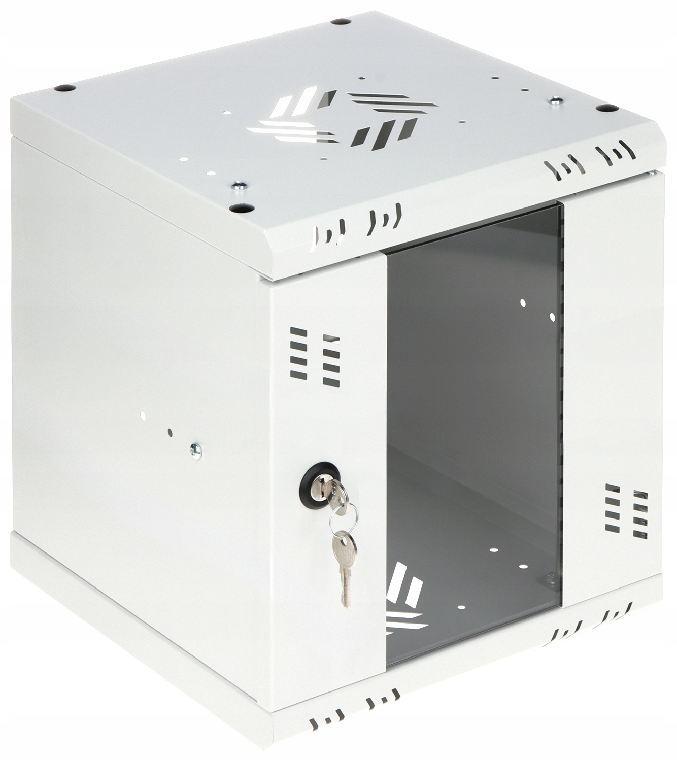 Skříň Rack 10" 6U 300 závěsná Standard sklo šedá